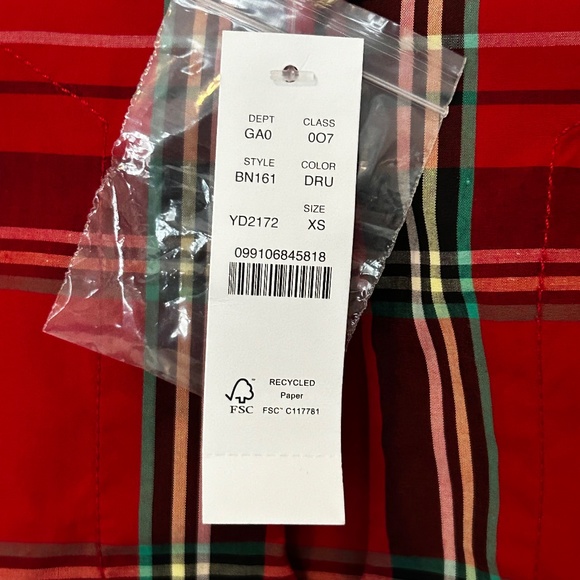 NWT J. Crew Puff-Sleeve top Good Tidings plaid XS - Picture 8 of 14